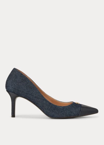 Ralph Lauren Lanette Cap-Toe Denim Pumps Dame Danmark (QZRTE6174)